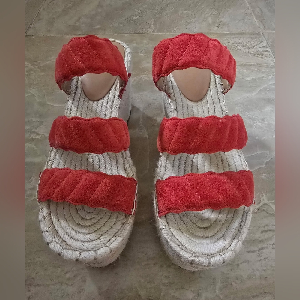 Marc Fisher Orange/Red Sandal  3.5" Heel